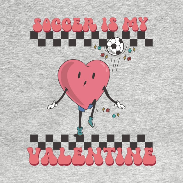 Retro Soccer Valentines Day shirt, Soccer Is My Valentine, Soccer Heart Player by mcoshop